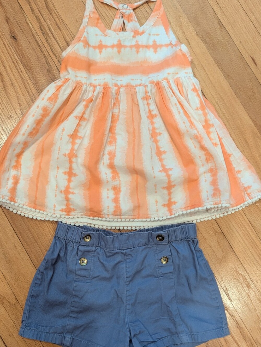Max Studio Girls Cotton Tie-Dye Tank With Short Set